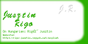 jusztin rigo business card
